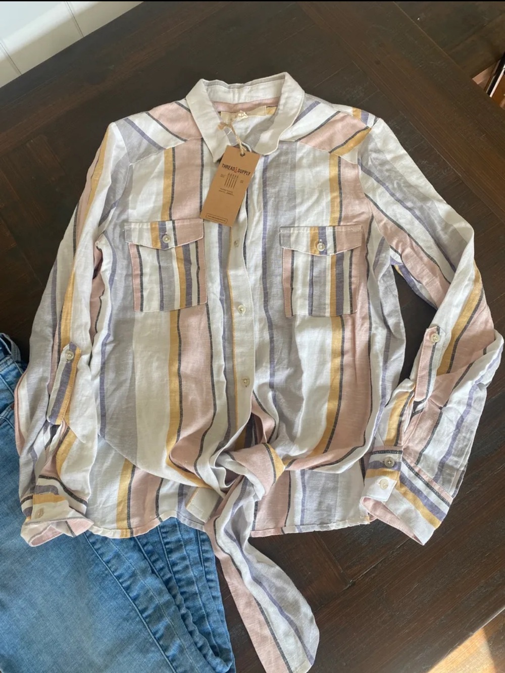 NWT Thread & supply button up shirt